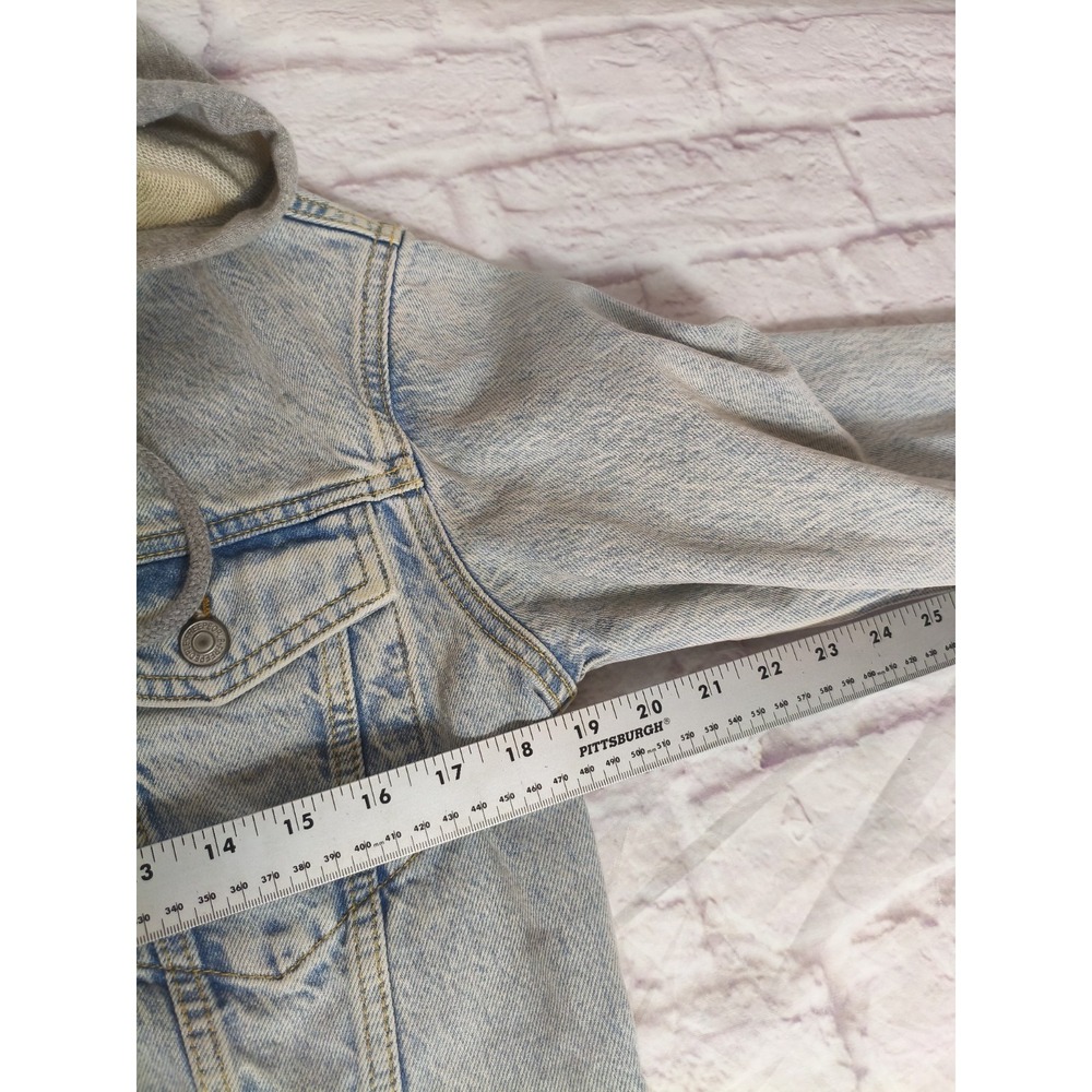 Free People Womens Brando Denim Jacket Size Small acid washed 90s Skater Retro - Picture 4 of 10